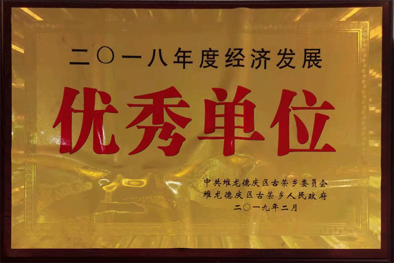 2018年度經(jīng)濟(jì)發(fā)展優(yōu)秀單位