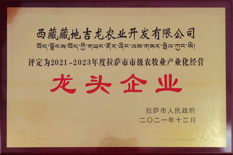 2021-2023年度拉薩市級(jí)農(nóng)牧業(yè)產(chǎn)業(yè)化經(jīng)營龍頭企業(yè)